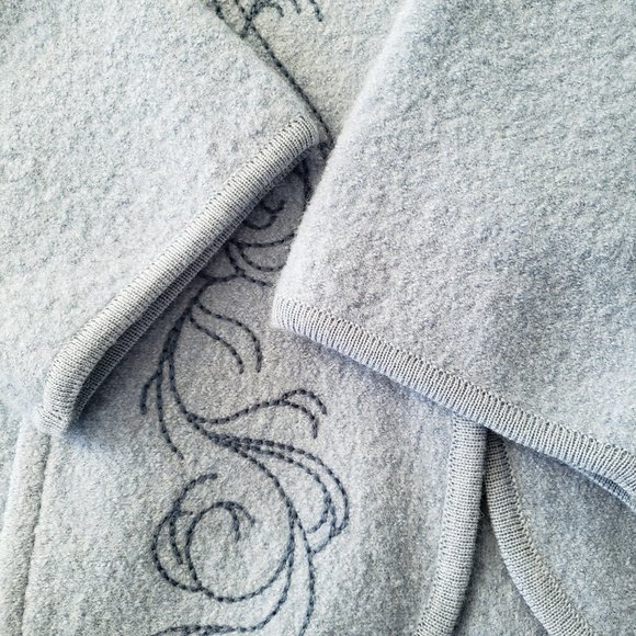 Pendleton Vintage Boiled Wool Embroidered Floral Blue Jacket - Picture 7 of 9